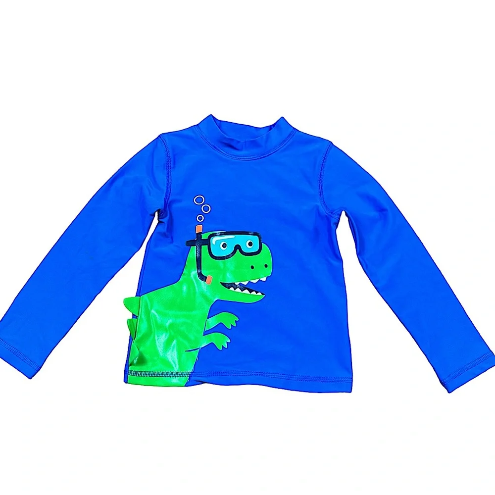 LITTLE ME: NWT Dinosaur 3D Rash-Guard Shirt -Size 24 Months
